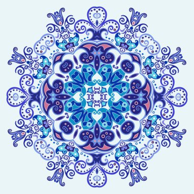 Vektör mavisi dekoratif etnik resimleme
