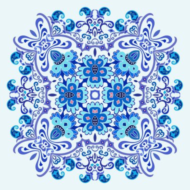 Vektör mavisi dekoratif etnik resimleme