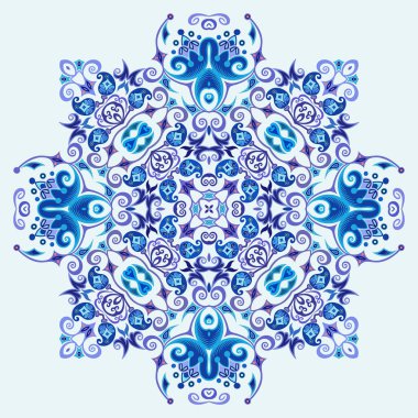 Vektör mavisi dekoratif etnik resimleme
