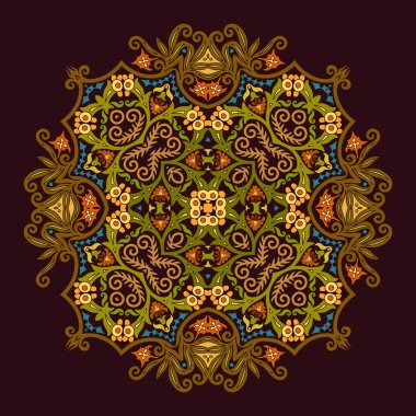 Vektör etnik soyut çiçek çizimi