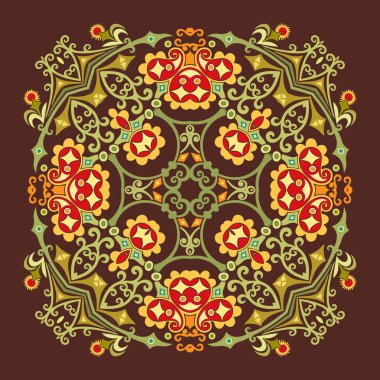 Vektör etnik soyut çiçek çizimi