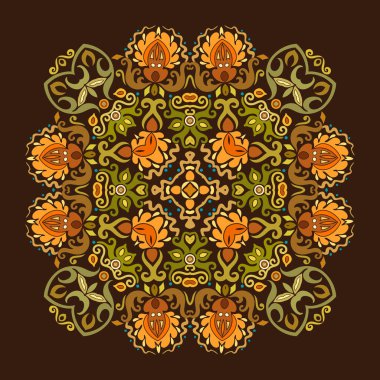 Vektör etnik soyut çiçek çizimi