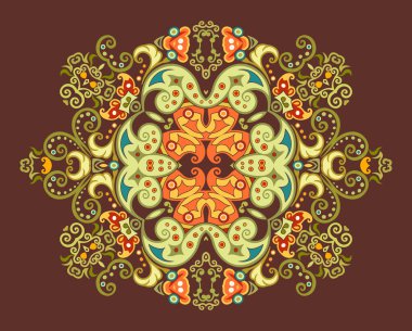 Vektör etnik soyut çiçek çizimi