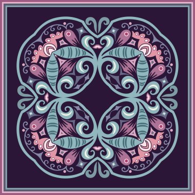 Vektör etnik soyut çiçek çizimi