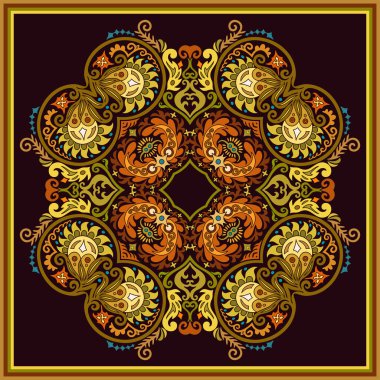 Vektör etnik soyut çiçek çizimi