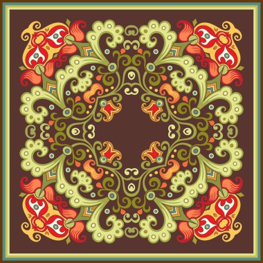 Vektör etnik soyut çiçek çizimi