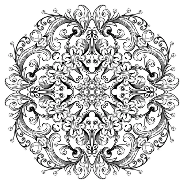 Vektör çiçekli etnik süsleme.