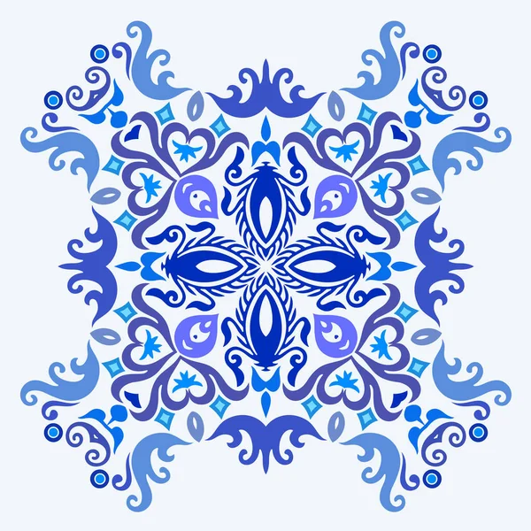 Vektor blau dekorative florale ethnische Illustration — Stockvektor