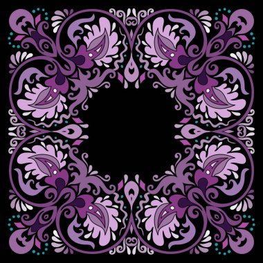 Vektör etnik soyut çiçek çizimi