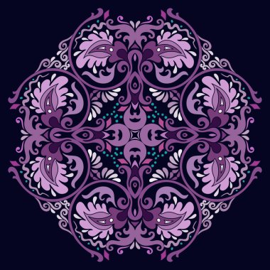 Vektör etnik soyut çiçek çizimi