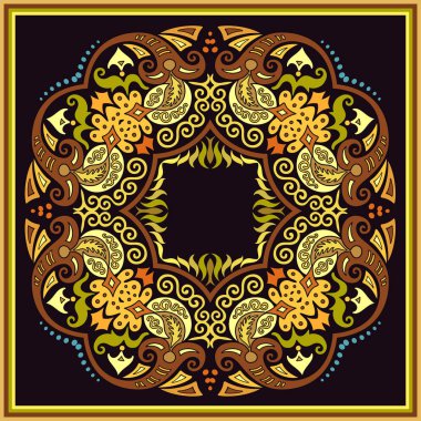 Vektör etnik soyut çiçek çizimi