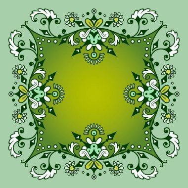 Vektör soyut süslemeli doğa antika kenarı