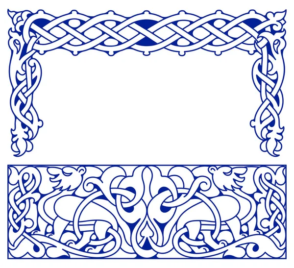 Etnia ornamental vintage frame . — Vetor de Stock