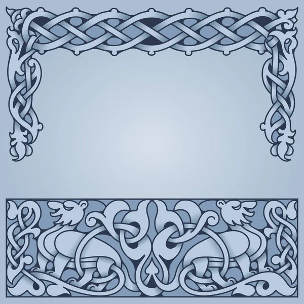 Etnia ornamental vintage frame . — Vetor de Stock