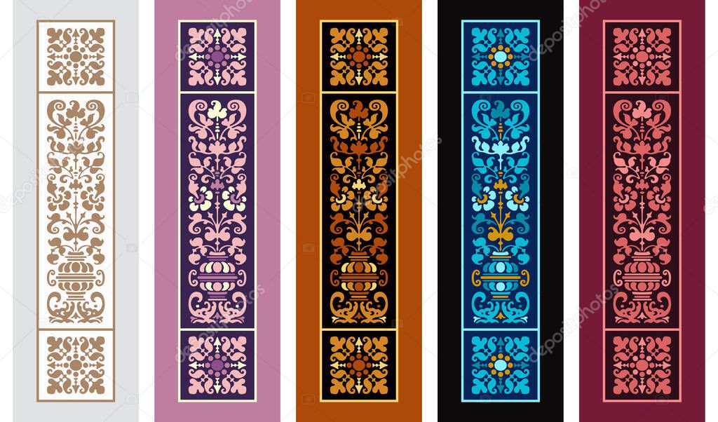 Set of abstract decorative ethnic bookmarks