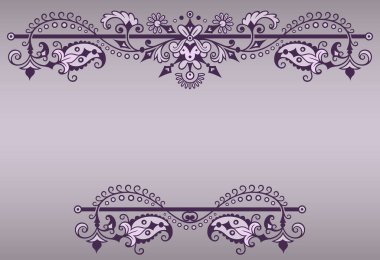 Vektör soyut süslemeli doğa antika kenarı