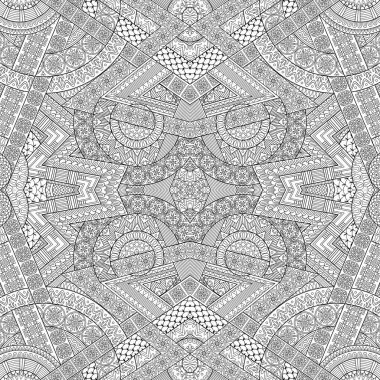 Etnik el çizimi vektör çizgisi kusursuz desen