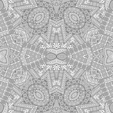 Etnik el çizimi vektör çizgisi kusursuz desen