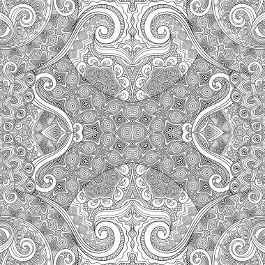 Etnik el çizimi vektör çizgisi kusursuz desen