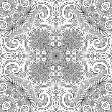 Etnik el çizimi vektör çizgisi kusursuz desen