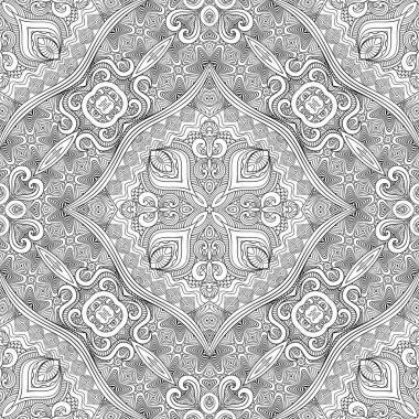 Etnik el çizimi vektör çizgisi kusursuz desen