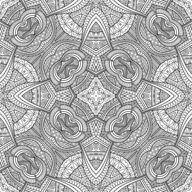 Etnik el çizimi vektör çizgisi kusursuz desen