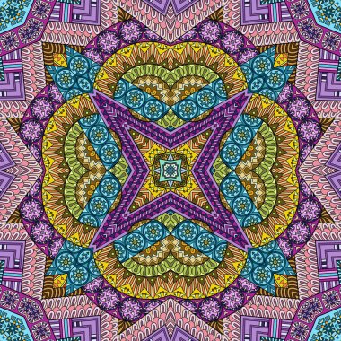 Vektör soyut etnik el kusursuz desen çizdi