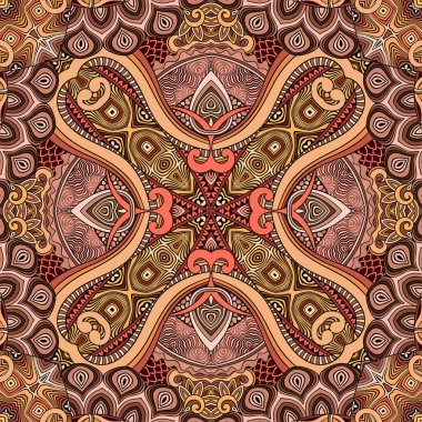 Vektör soyut etnik el kusursuz desen çizdi