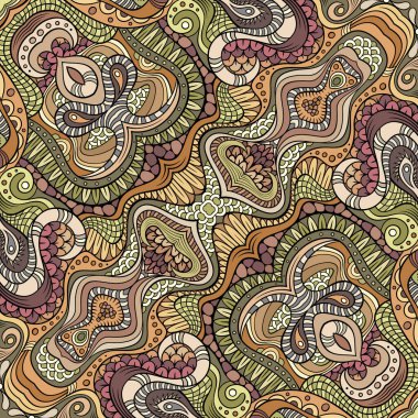 Vektör soyut etnik el çizimi deseni