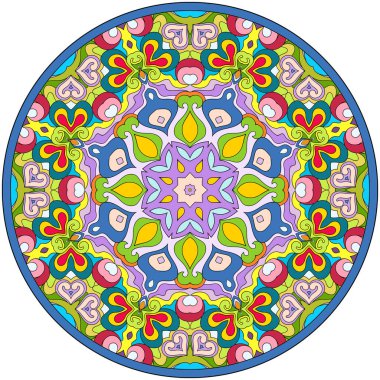 Vektör soyut mozaik el mandala çizildi