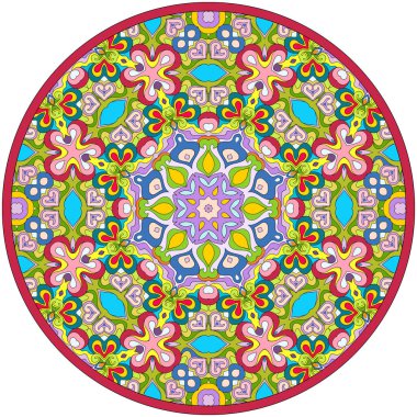 Vektör soyut mozaik el mandala çizildi