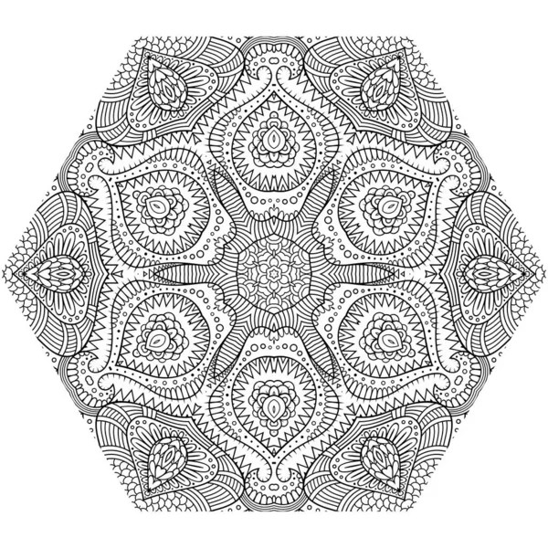 Figura vectorial línea arte mandala octaedro — Vector de stock