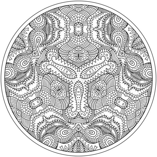 Vecteur floral ethnique contour mandala dessiné à la main — Image vectorielle