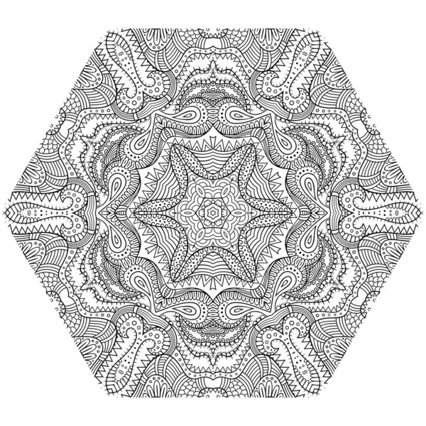 Vektor vonal művészet mandala oktaéderfigura — Stock Vector