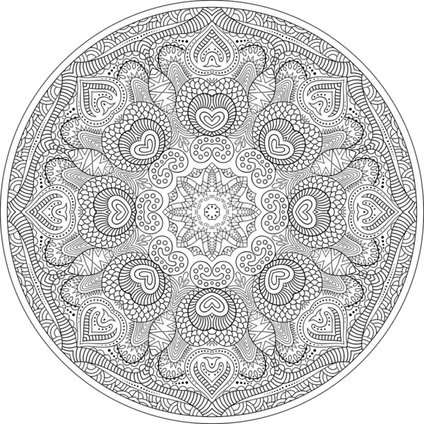 Vecteur abstrait floral ethnique ligne art mandala — Image vectorielle