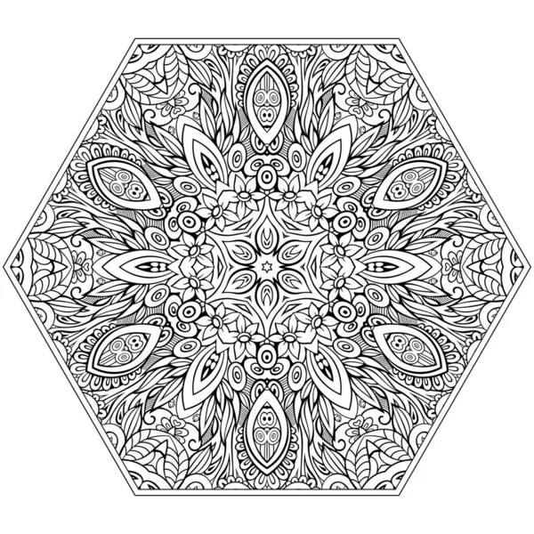 Vektor mozaik kézzel húzott mandala oktaéderfigura — Stock Vector