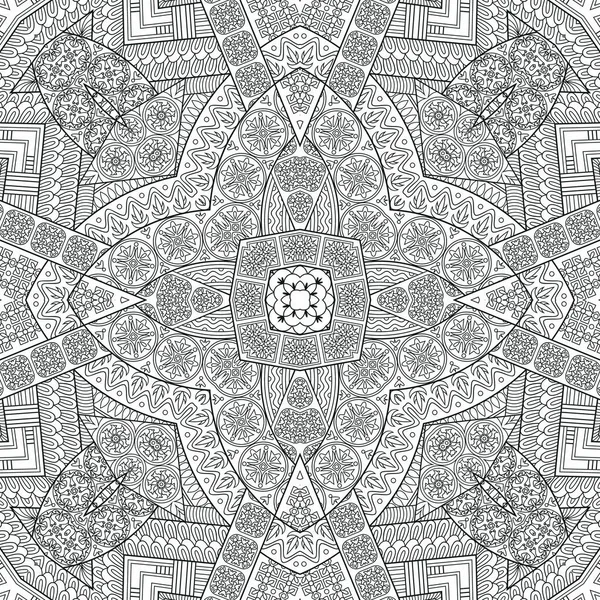 Vecteur ethnique dessin à la main art motif sans couture — Image vectorielle