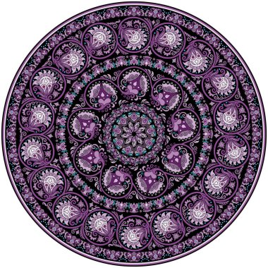 Vektör etnik yuvarlak süsleme.