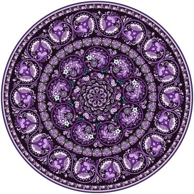 Vektör etnik yuvarlak süsleme.