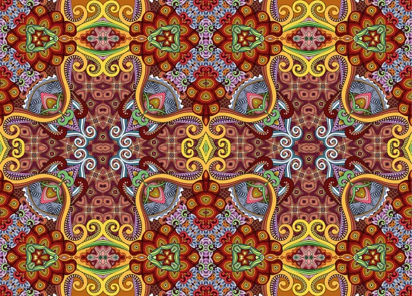 Vector étnico ornamental patrón de color sin costuras — Vector de stock