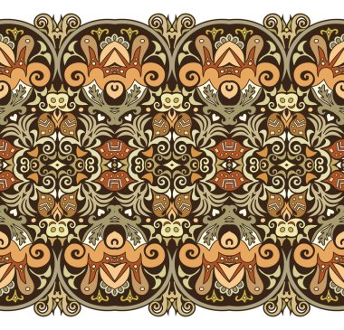 Soyut etnik yapı fayans şeridi pürüzsüz sınır