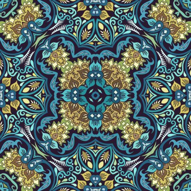 Vektör etnik doğa süs arka planı