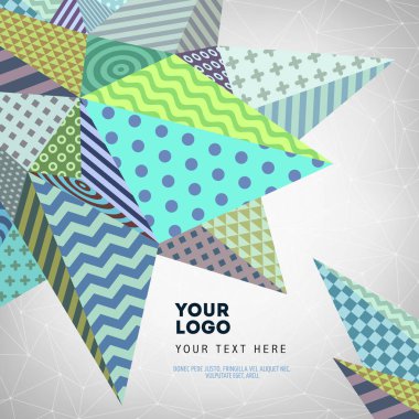 Retro biçimli geometrik şekilli vektör kartı