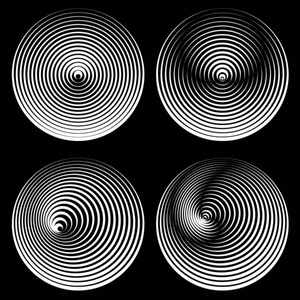 Ensemble d'éléments ronds vectoriels à partir de lignes — Image vectorielle