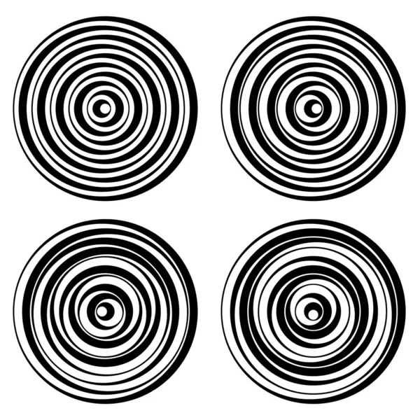Set of vector round elements from lines — Stock Vector