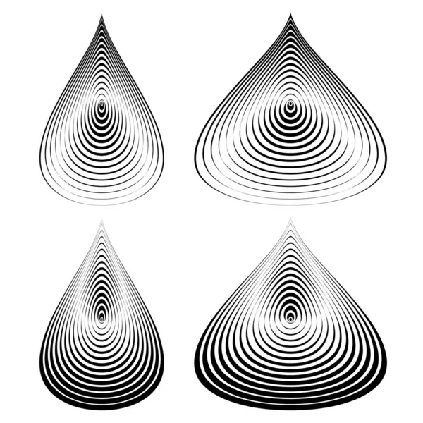 Conjunto de elementos de gotas vectoriales de líneas — Archivo Imágenes Vectoriales