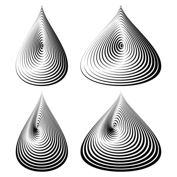 Conjunto de elementos de gotas vectoriales de líneas — Vector de stock