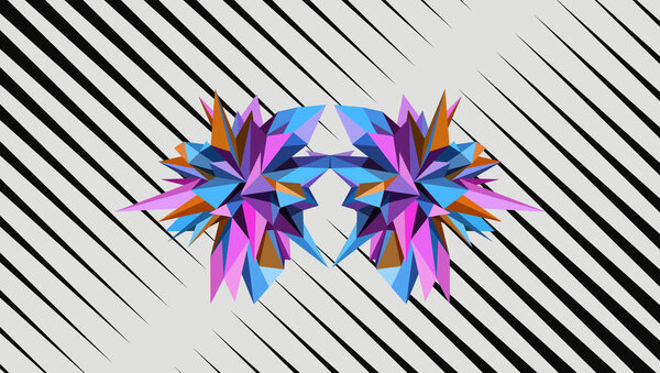 Abstract geometric asymmetric form design.