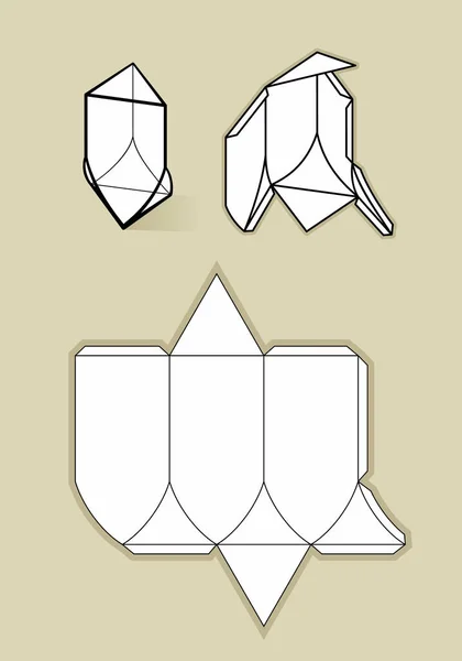 Komplexe Form mit Blaupause-Vorlage — Stockvektor