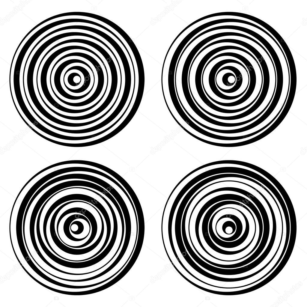 Set of vector round elements from lines